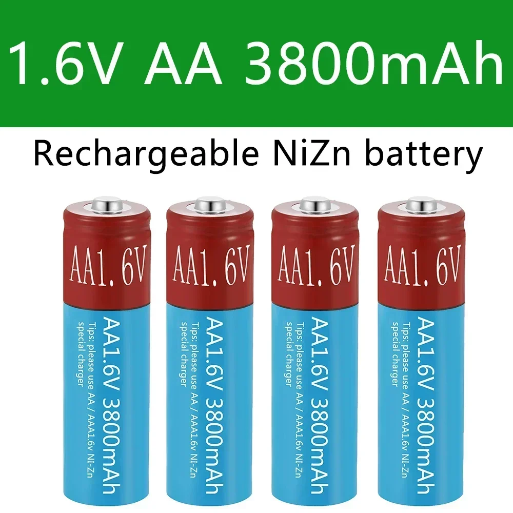 

AA Battery 1.6V NiZn 3800mAh Rechargeable AA battery 1.6V Battery for toys MP3 Solar Lights Camera MP4 RC car