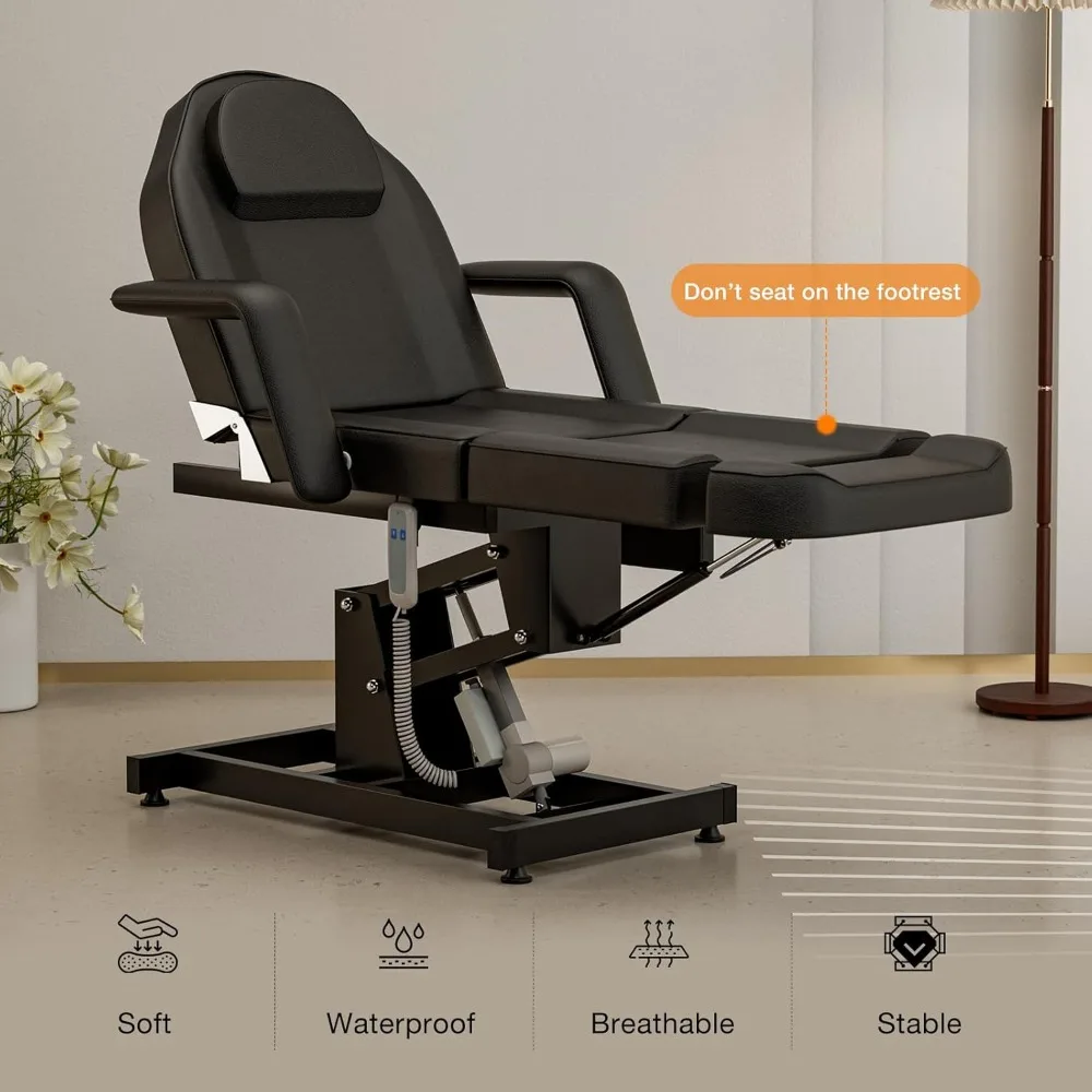 طاولة تدليك كهربائية قابلة للتعديل 21 - 33 بوصة، الطول 73 - 79 بوصة كرسي وشم قابل للتعديل #3