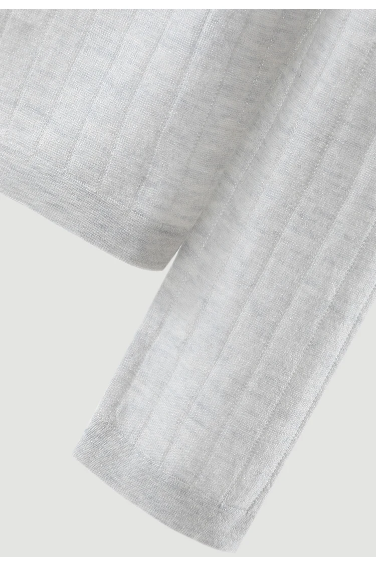 BL3621777 Damen-Cardigan mit Rundhalsausschnitt aus Wollmischung, Langarm, schmale Passform, Kontrastbesatz, Muschelknöpfe, Schulterkette, Frühherbst – Detail 19