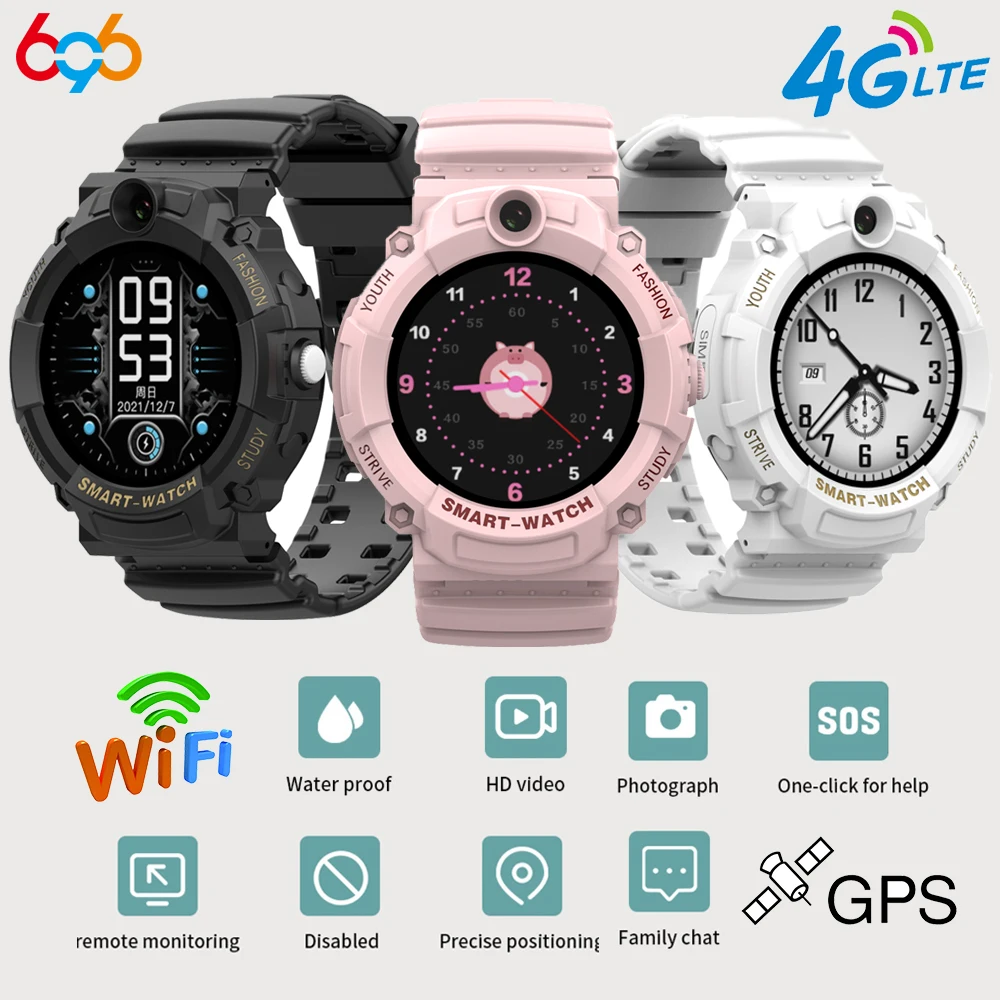 2025 New 4G Kids Video Call Smart Watch GPS WiFi Location HD Camera Waterproof SOS RAM 512MB+ROM 4GB Children Student Smartwatch