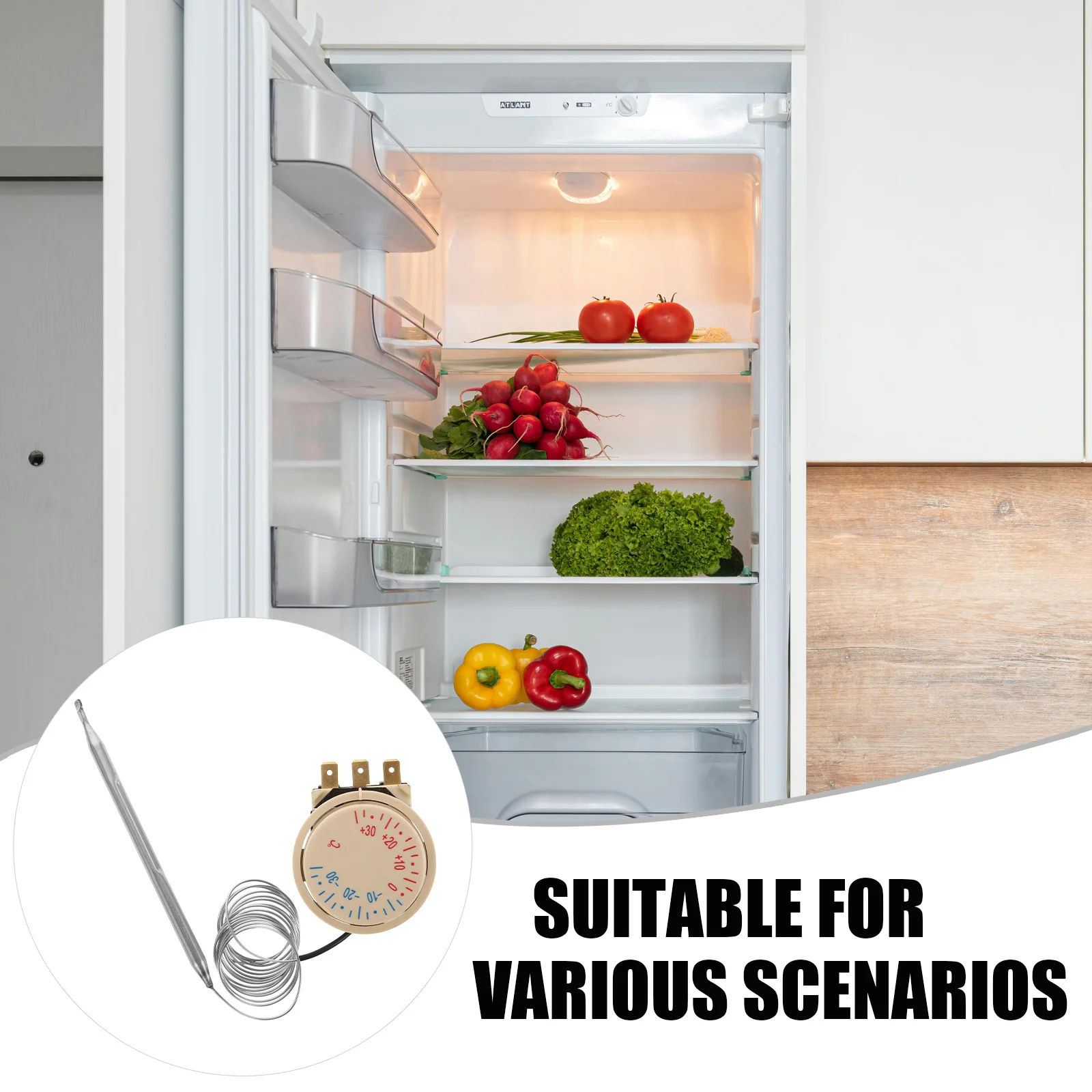 

Refrigerator Thermostat Adjustable Temperature Control Switch For Fridge Freezer Cooling Cabinet Capillary Sensor