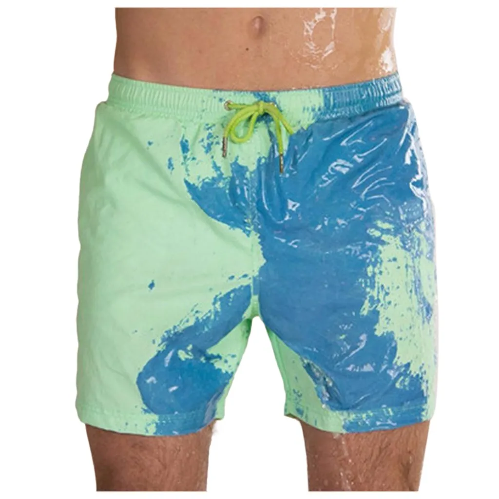 Beach Shorts Men Magical Color Change Swimming Short Trunks Summer Swimsuit Swimwear Shorts Quick Dry Bathing Beach Pants 2022