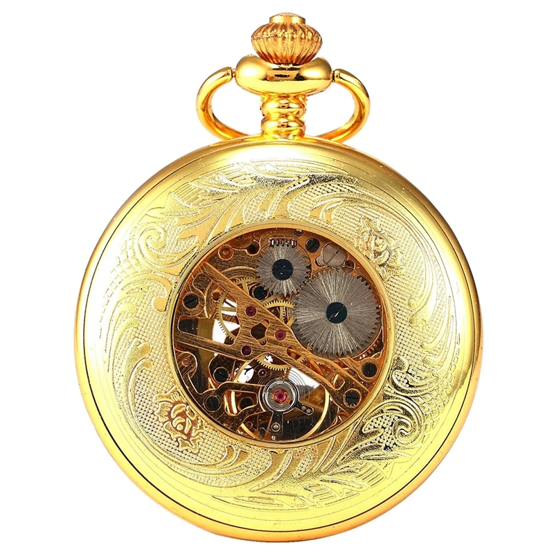 Luxury Golden Luminous Mechanical Pocket Watch