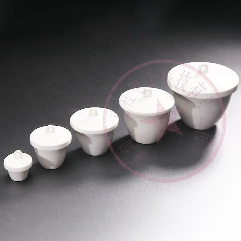 All size available 5ml to 300ml Porcelain crucible lab 1/2/5/10pcs ceramic crucible with lid for school labratory experiment