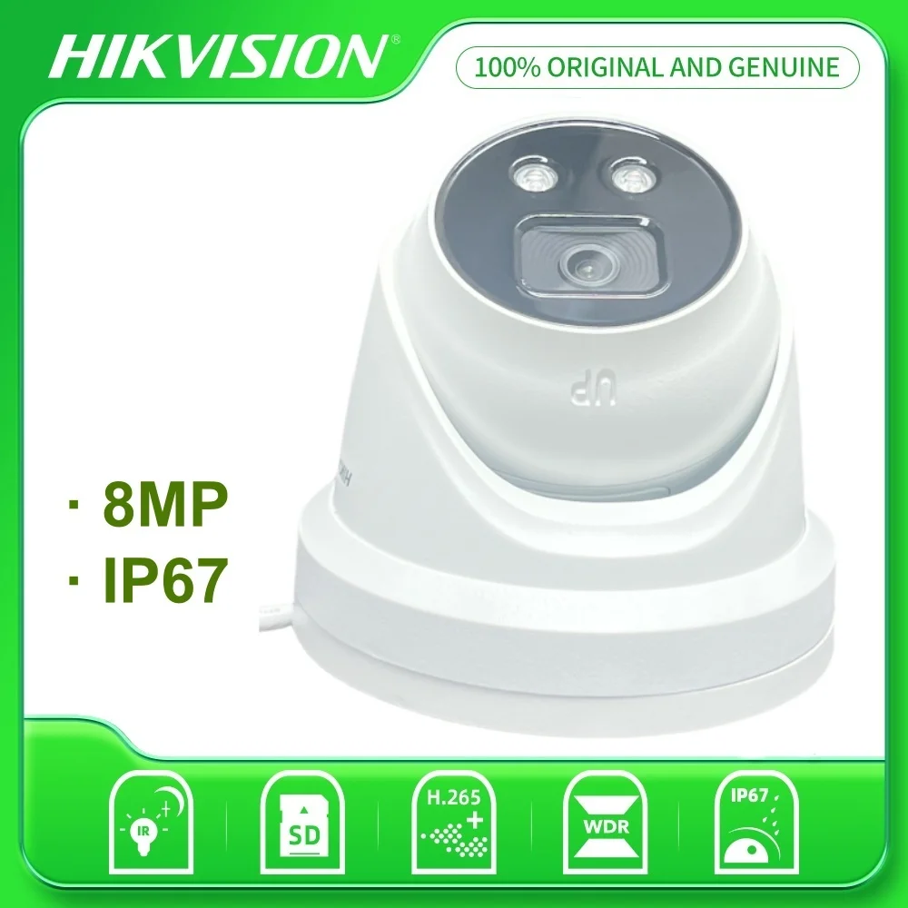 Hikvision DS-2CD2386G2-I 8MP 4K AcuSense Fixed Turret Network Camera DarkFighter H.265+ WDR Human Vehicle Classification IP67