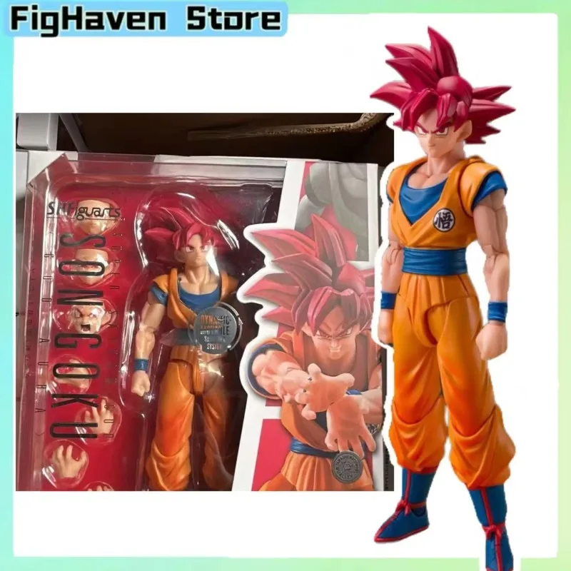 Коллекционная фигурка Bandai S.H.Figuarts Dragon Ball Super Saiyan God Son Goku с 3 лицами и 4 парами рук, подвижная модель