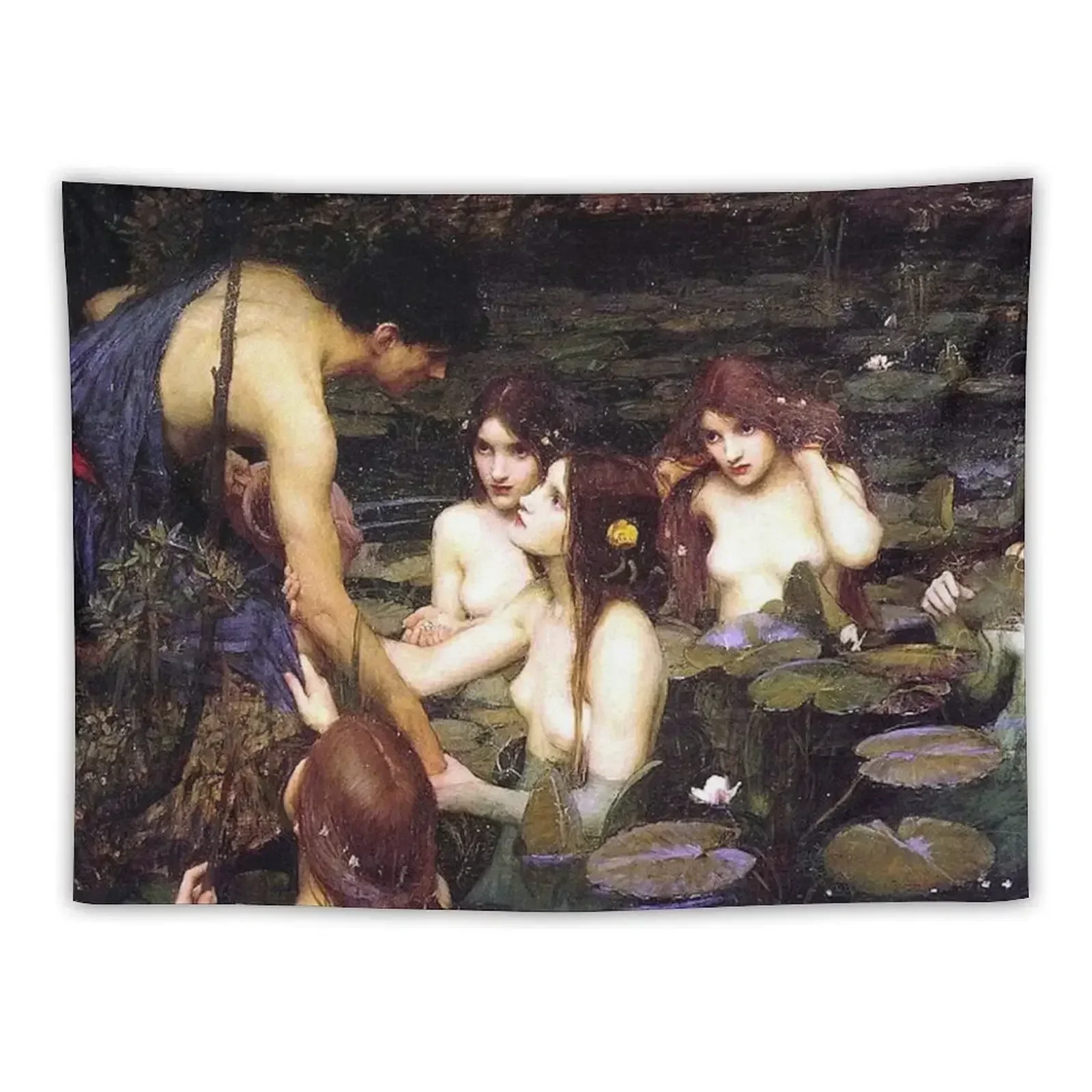 HYLAS AND THE NYMPHS - WATERHOUSE Tapestry Cute Room Decor Decoration Wall House Decoration Tapestry