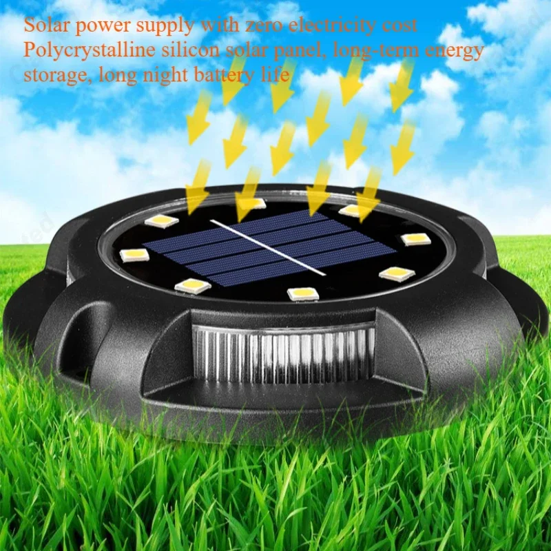 New LED Solar Underground Light Side Illumination Outdoor Waterproof Courtyard Garden Lawn Decorative Atmosphere Plug in Light