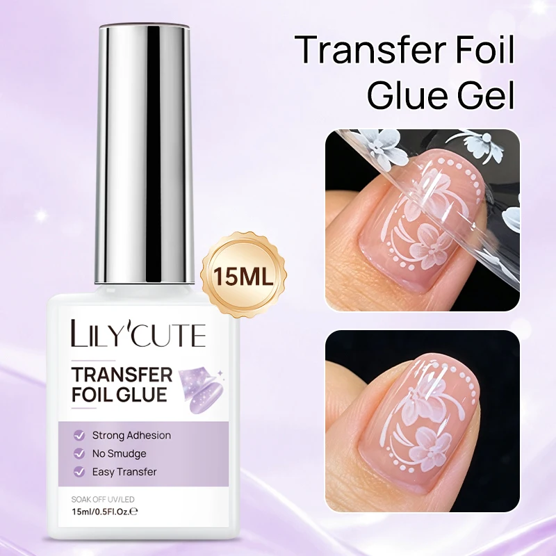 LILYCUTE Transferfolie Nagelgel-Lack Semi-Permanent-Lack für Klebeaufkleber Nagelkleber Soak-Off UV-LED-Gel Nagelkunst Man