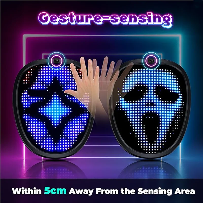 LED Mask with Gesture Sensing  - огляд і ціна Led Purge Mask Halloween