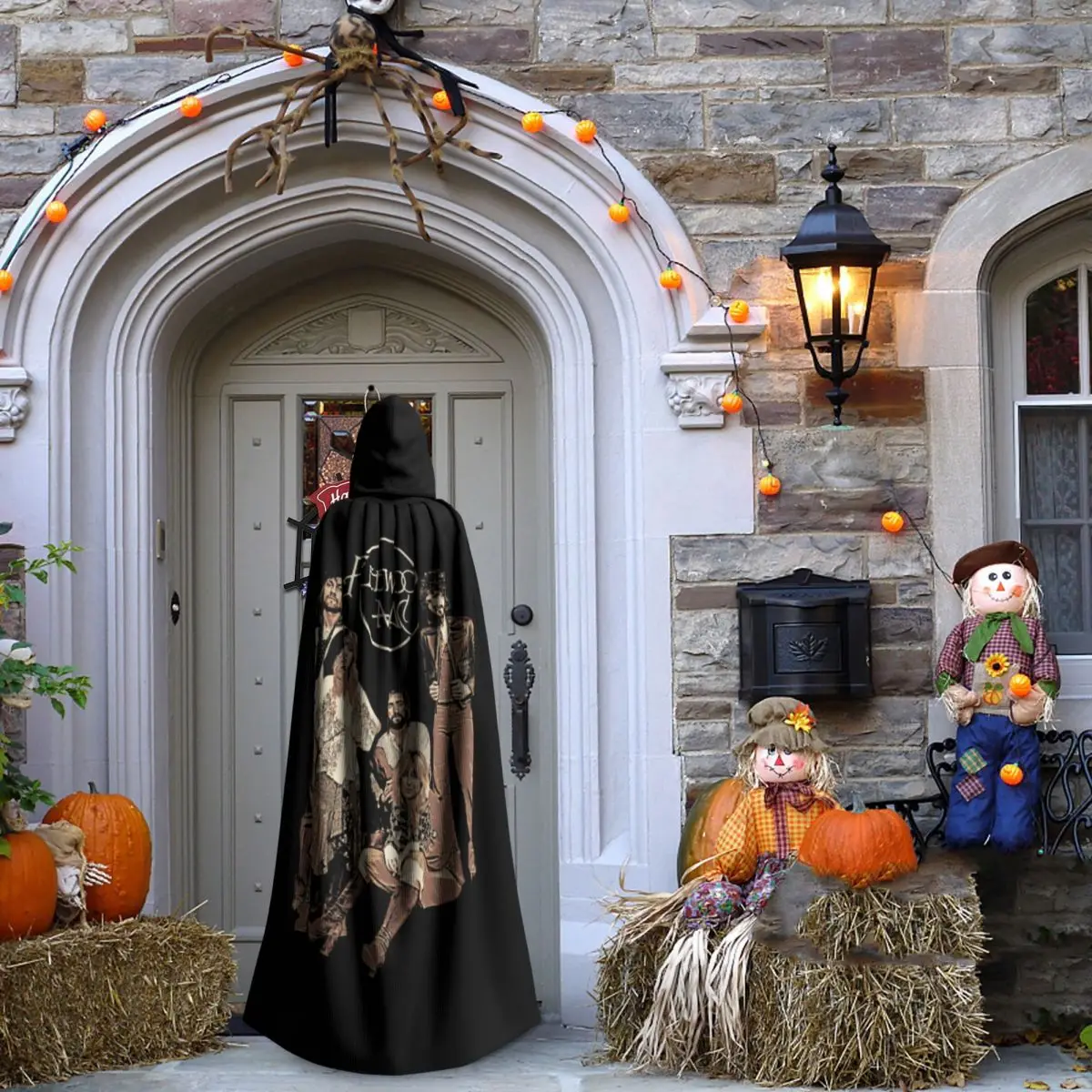 خمر فليتوود ماك طويل مقنعين عباءة الساحرة القرون الوسطى زي تأثيري كيب هالوين معطف الكبار للجنسين #4