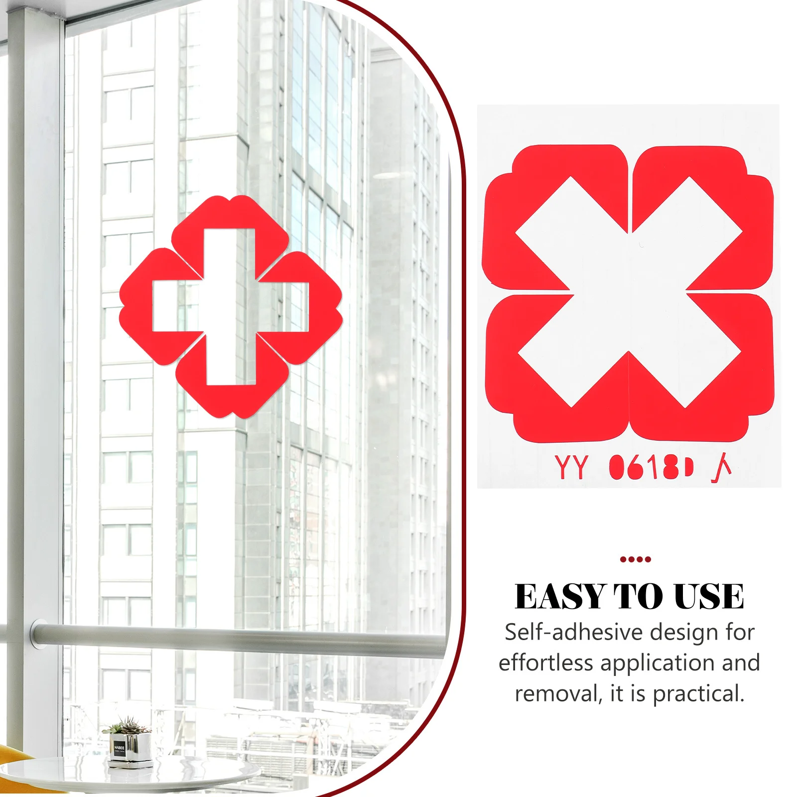 ملصق لافتات السلامة بشعار طبي في حالات الطوارئ، ملصق بلاستيكي للإسعافات الأولية، ملصق أمان لعيادة المستشفى ذاتية اللصق