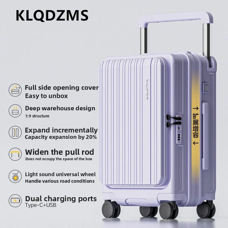 KLQDZMS Gepäck, neuer ABS+PC-Boardingkoffer, Trolley-Koffer mit großem Fassungsvermögen, 20, 24, 26, 28, 30 Zoll, Damen-Reisetasche im Wagenstil, Koffer