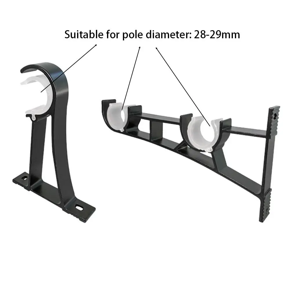 1Pcs Single Double Hang Curtain Rod Bracket Aluminum Alloy Fixing Clip Hanger Hook Furniture Hardware Crossbar Rod Support Clamp
