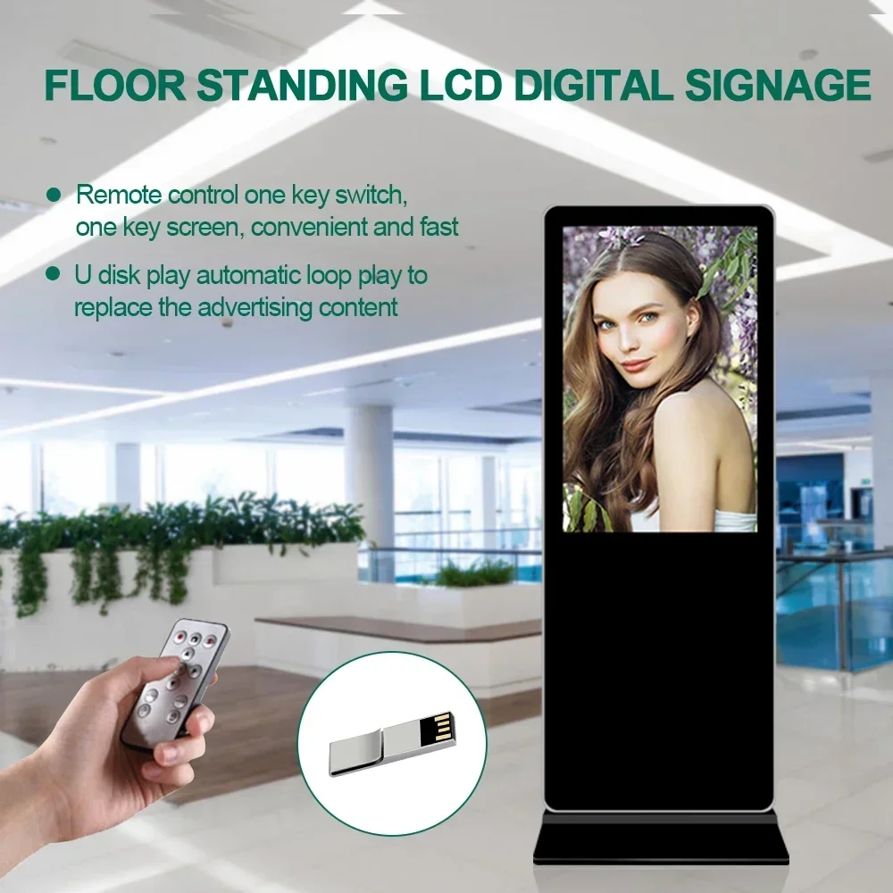 Hot Sales VETO LCD 43 49 55 Inch Indoor Vertical Totem Android Advertising Video Display Free Standing Digital Signage Touch Scr