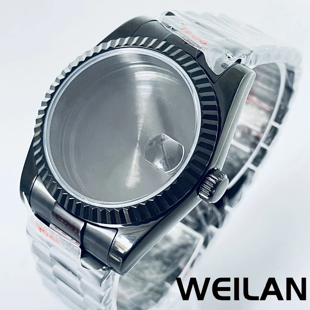 36 mm 40 mm kast met presidentiële armband, saffierglas kristal geschikt voor NH34, NH35, NH36, NH70, NH72, ETA 2824,PT5000