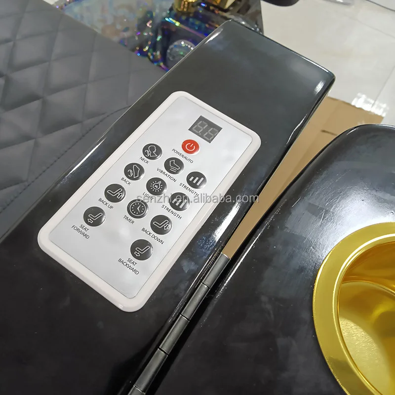 럭셔리 뷰티 헤어 살롱 가구 PU 가죽 매니큐어 의자 전동 마사지 파이프리스 페디큐어 의자 블랙 마사지 테이블 모던