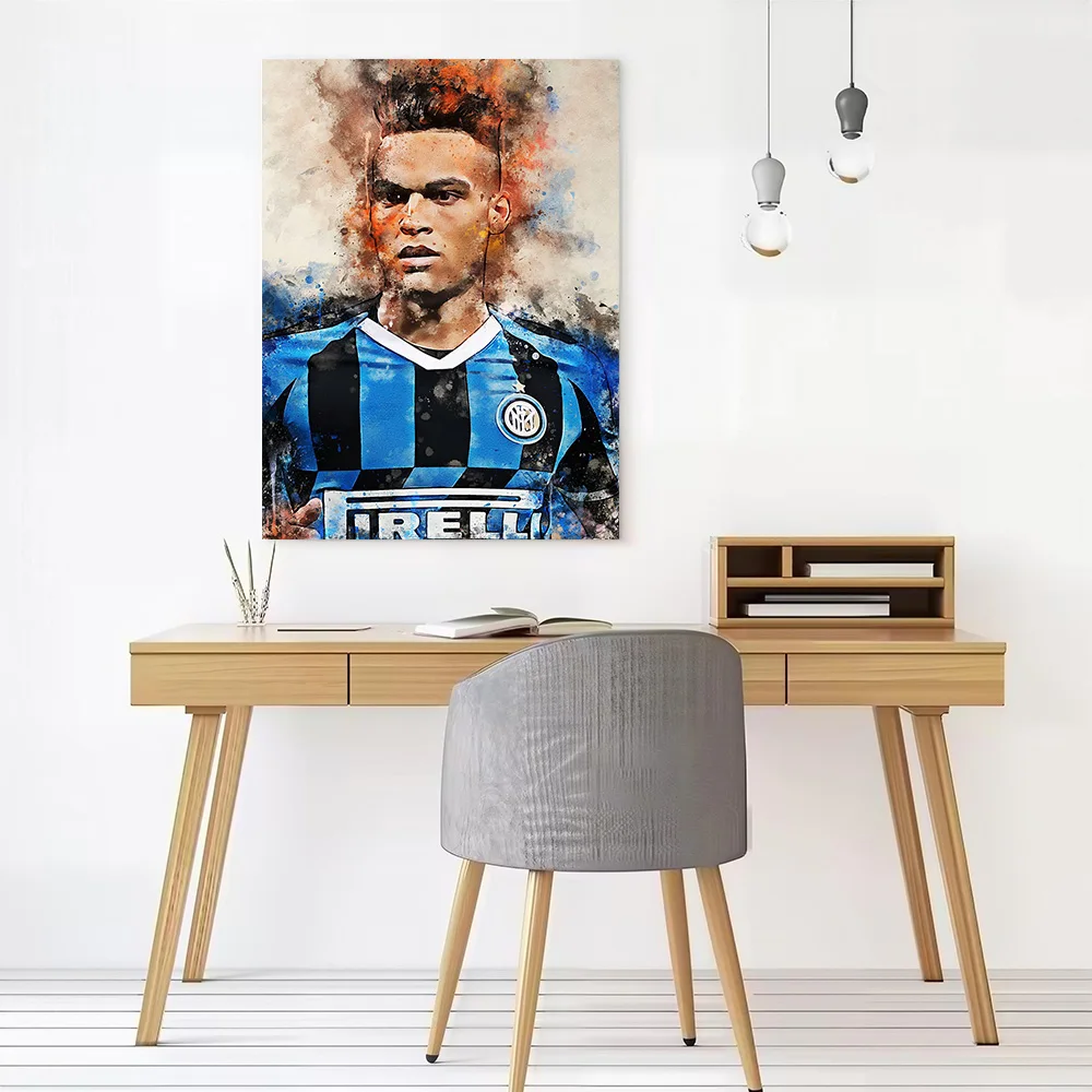 Lautaro Martinez Canvas Poster Customizable Printed Canvas Painting Wall Art for Fans Living Room Decorations Bedroom Decoration