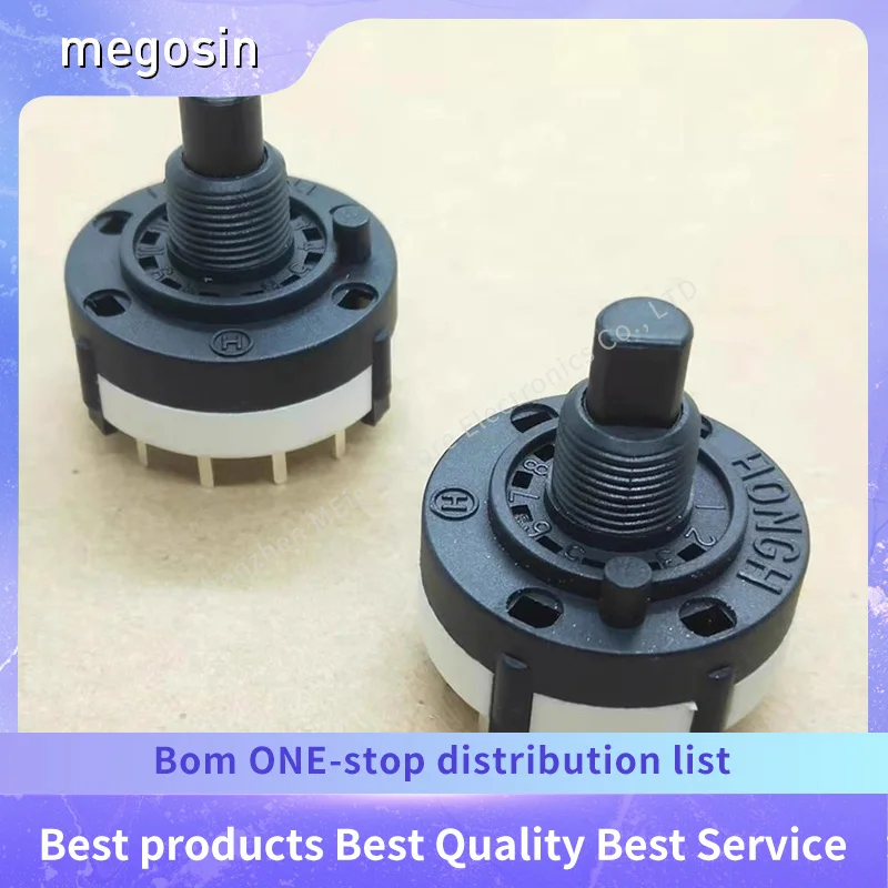 1~5pcs RS26 band switch 1 knife 12 positions PCB insert board adjustable position rotating switch handle 7MM high all plastic