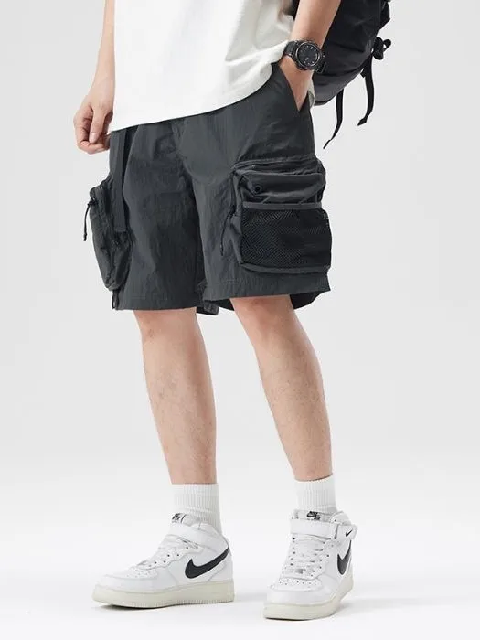 

Модные летние рабочие шорты для мужчин: быстросохнущие, с множеством карманов, для пляжа и спорта, свободного кроя, молодежные, дышащие, прямые брюки