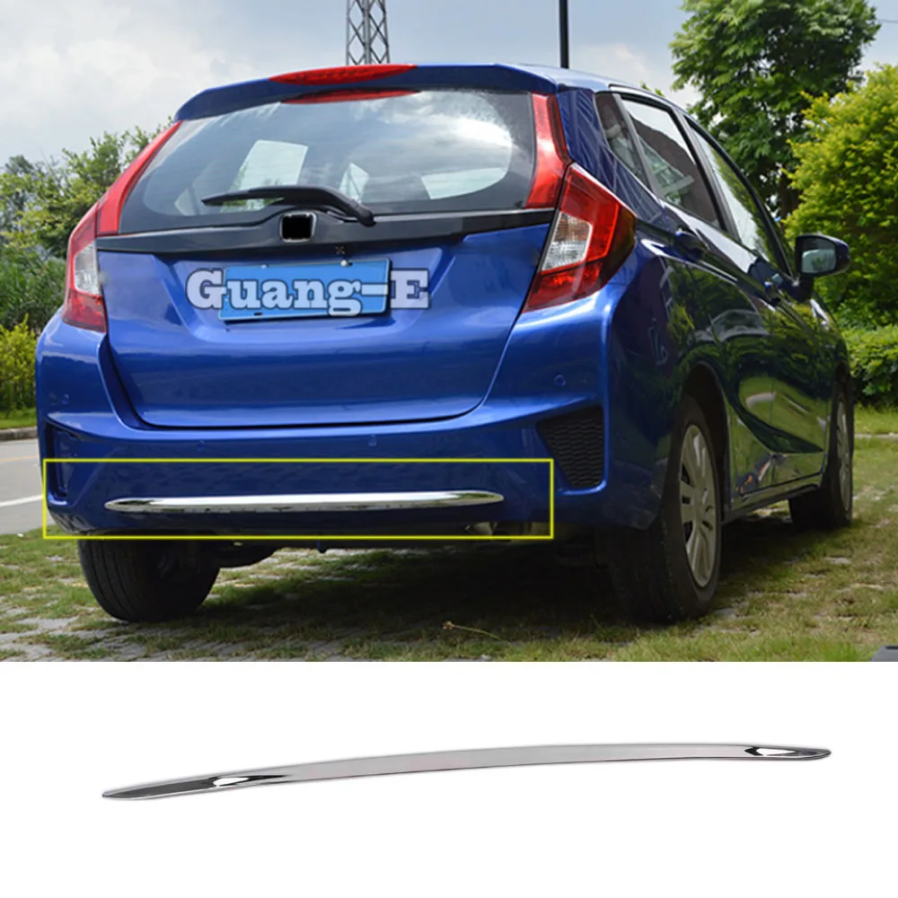 

Защитный бампер автомобиля, хромированная накладка из АБС-пластика, задняя нижняя молдинговая панель, 1 шт. для Honda FIT JAZZ 2014 2015 2016