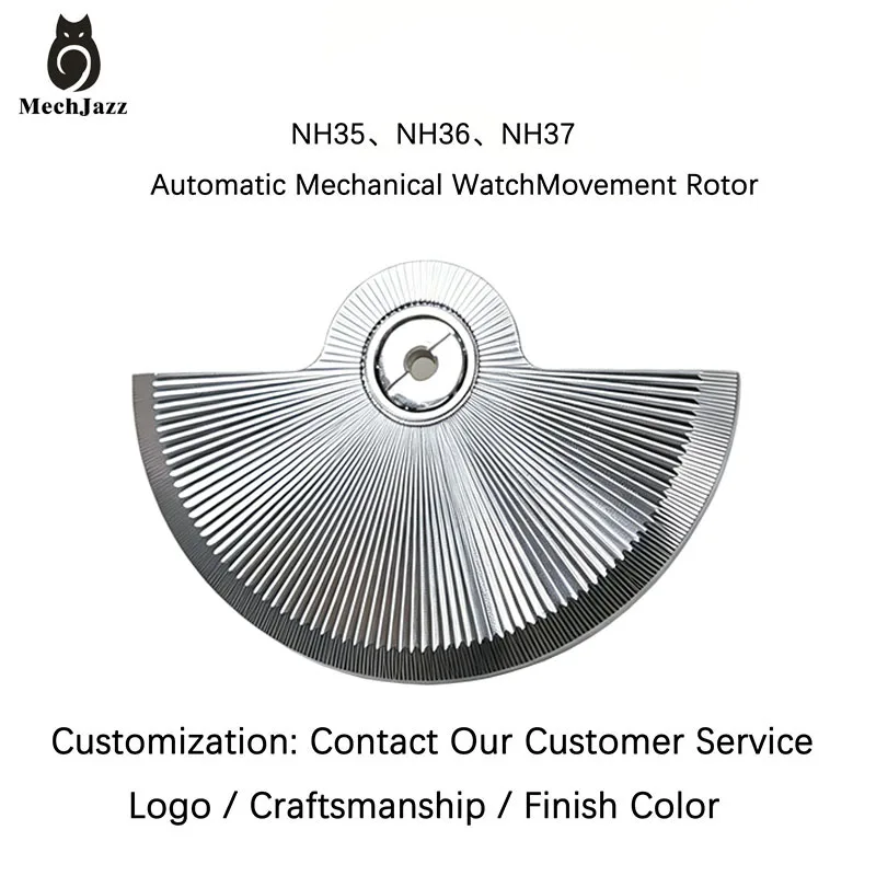 MechJazz Sunburst Watch Rotor, Automatic Oscillating Weight for Mechanical Movement, Fits NH35 NH36 Movements, Watch Mod Parts