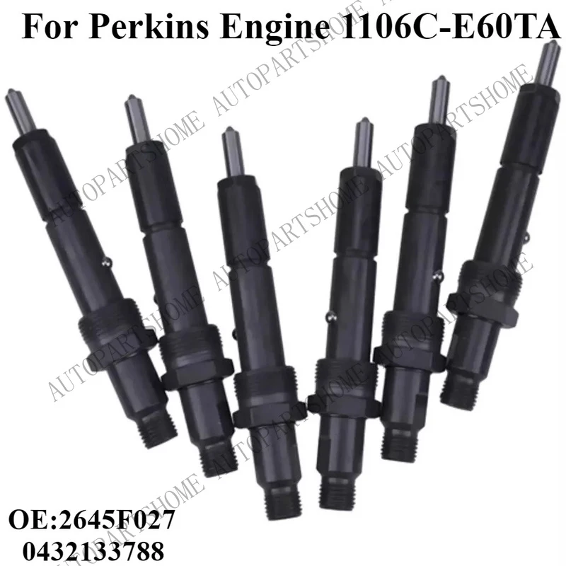 Z... 6 Pcs Fuel Injectors 2645F027 0432133788 For Perkins Engine 1106C-E60TA