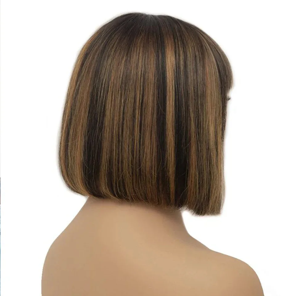 Ombre 1B/27 Pixie Cut Human Hair Wigs for Black Women Short Machine Made Wig 100% Unprocessed Brazilian Virgin Hair Natural Hair