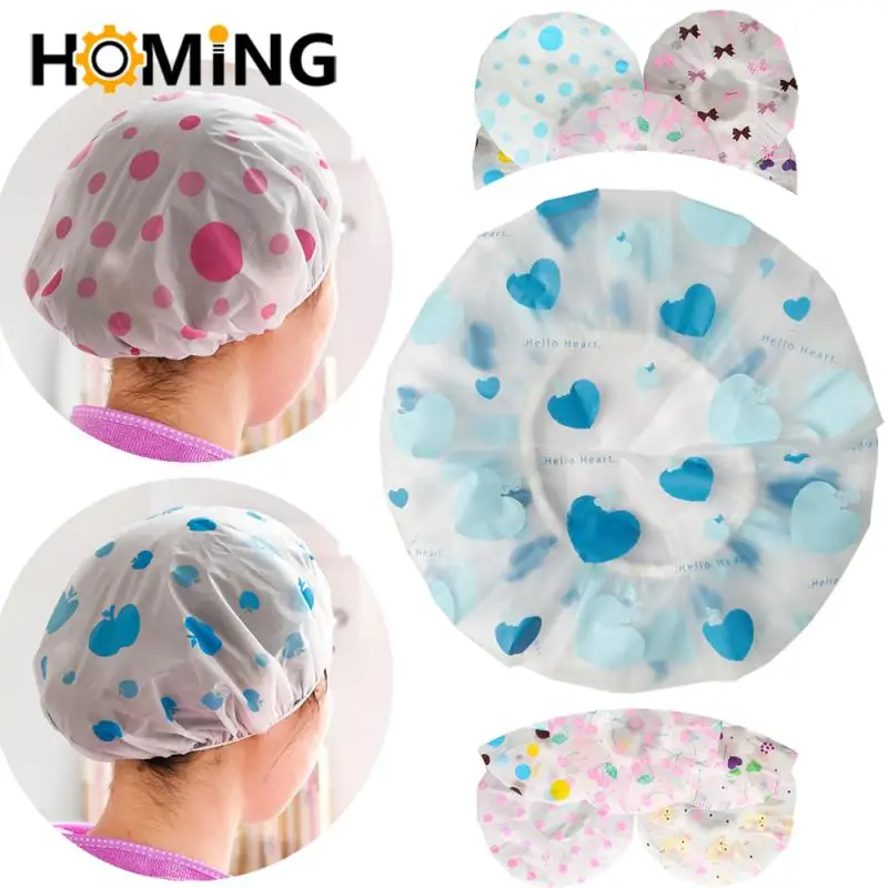 Waterproof Bath Hat Thickened Waterproof And Oil Fume Cap Women Lovely Spa Hair Salon Supplies Shower Cap Bathroom Accessories