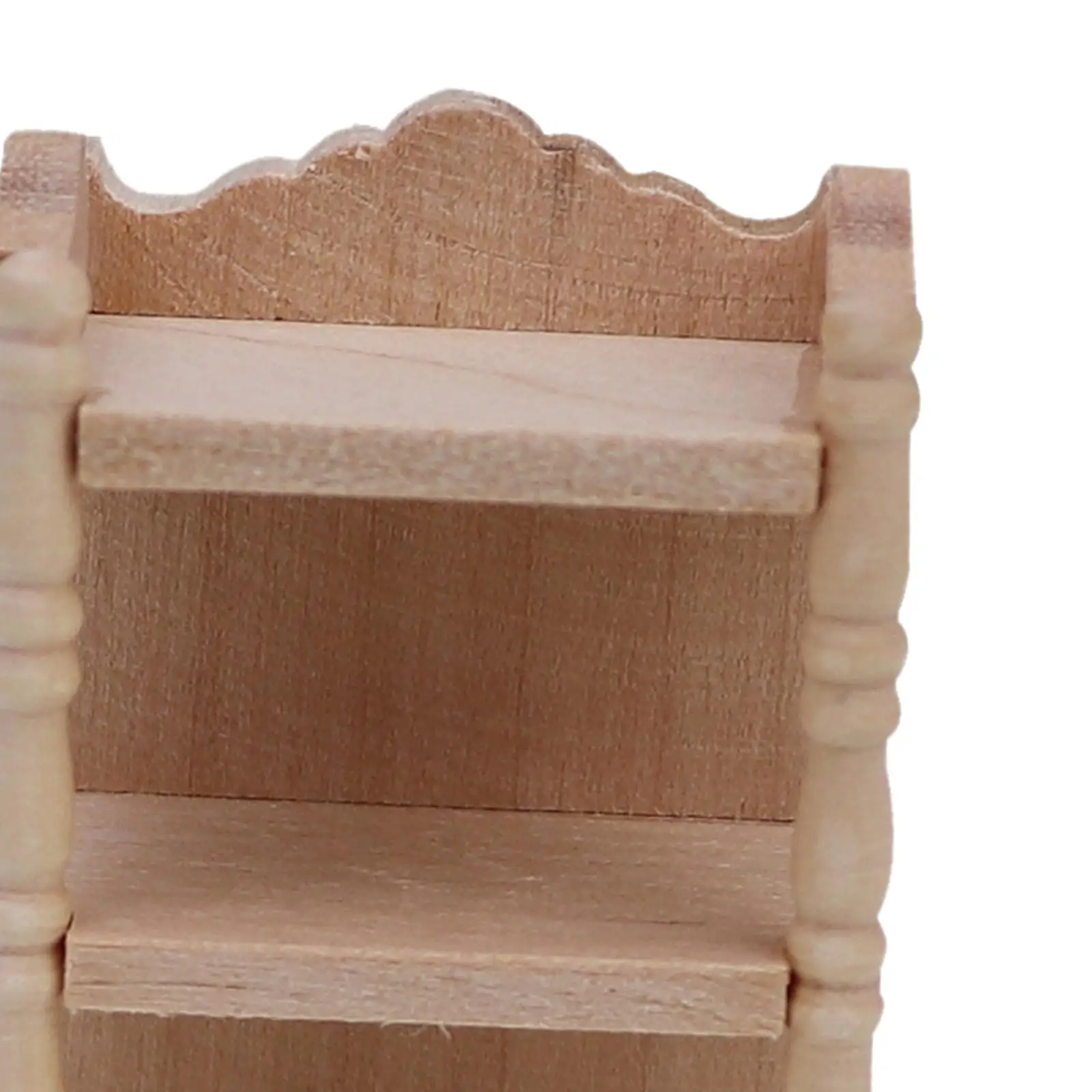Dollhouse Miniature Wooden Bookshelf Cabinet Rack 1 12 Scale Furniture for Dollhouse Kitchen and Study