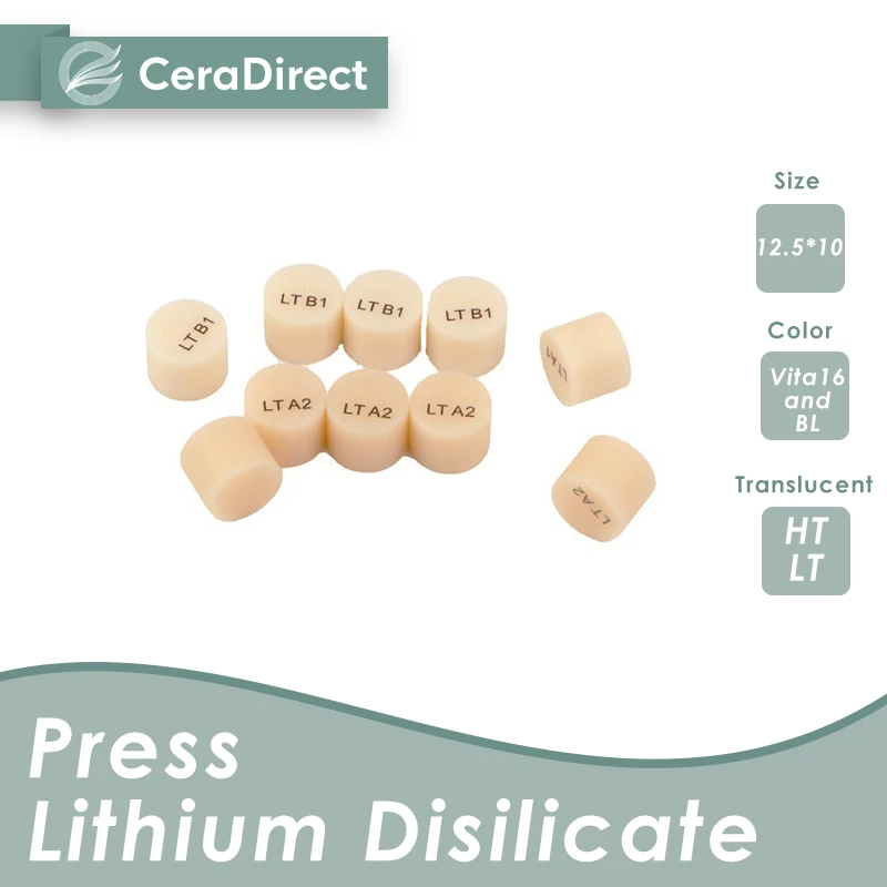 5 Pieces Ceradirect Glass Ceramic Ingot (Press Lithium Disilicate)—HT/LT