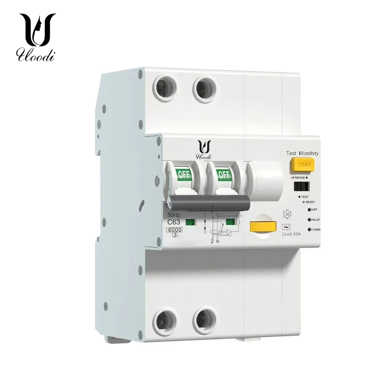 

Smart Circuit Breaker Modbus RCBO Remote Control Short Circuit Protection Timed 2P without Metering
