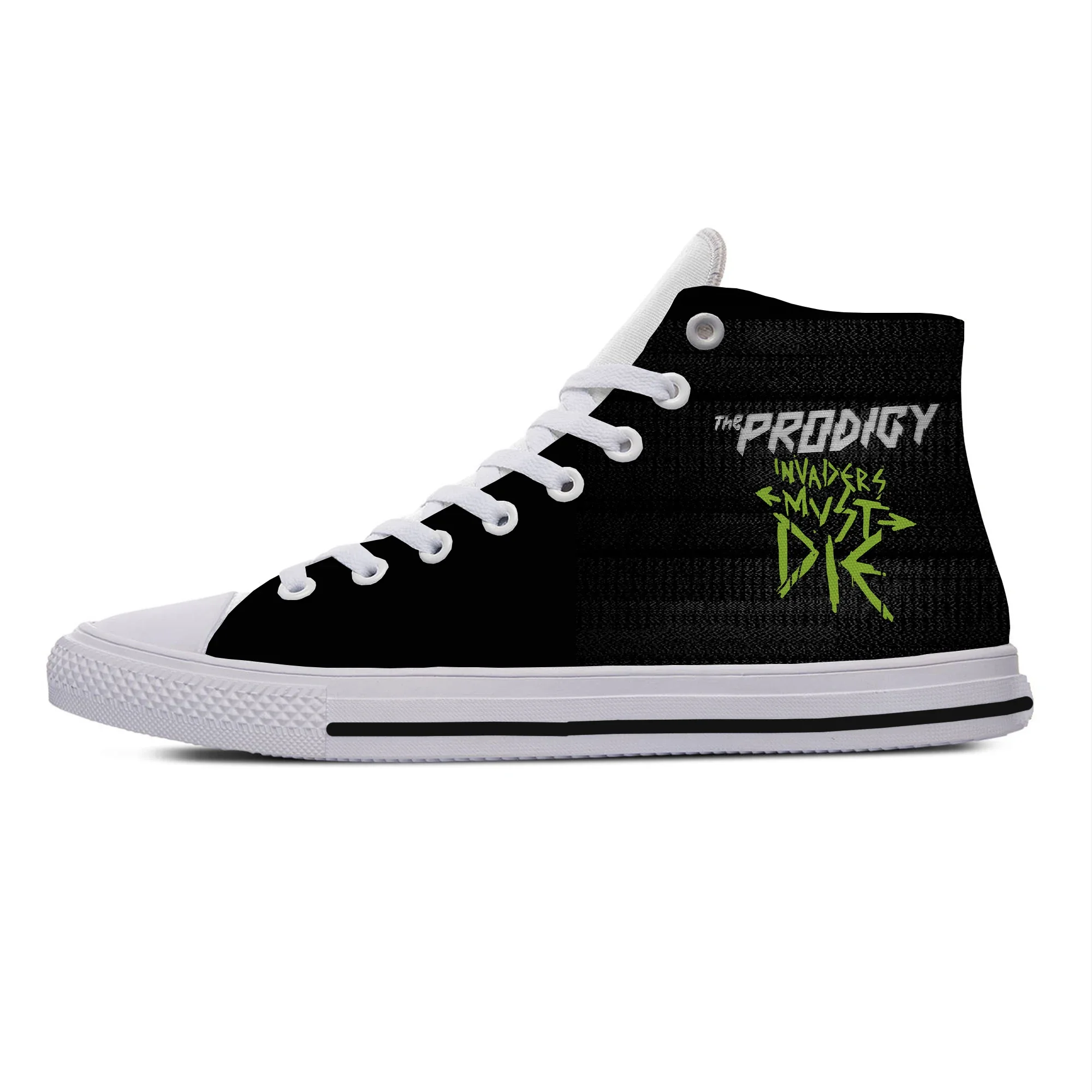 Zapatos de lona de alta calidad para hombres y mujeres, zapatillas de deporte informales, zapatos de tablero clásicos, música electrónica, banda de Rock, Prodigy, Verano