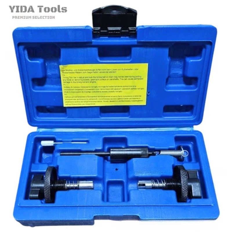 Engine camshaft locking tool kit, camshaft positioning and fixation, engine alignment and repair tools