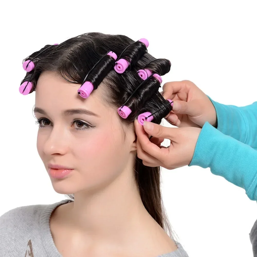 Nowe 12-częściowe bezgrzewane lokówki do włosów Cold Perm Hair Rollers Miękki pręt do loków Pull Core Lazy Curls Flexi Wave Former Narzędzia do