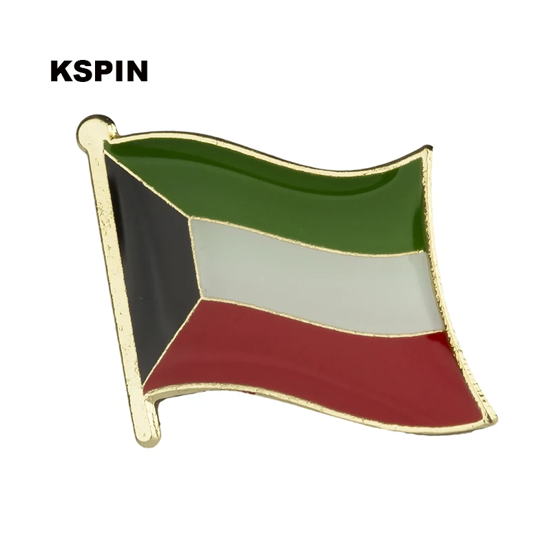 5pcs a lot Kuwait Flag Badge Brooch Natinal Lapel Pins Flag Lapel Pins Country Flag Badge