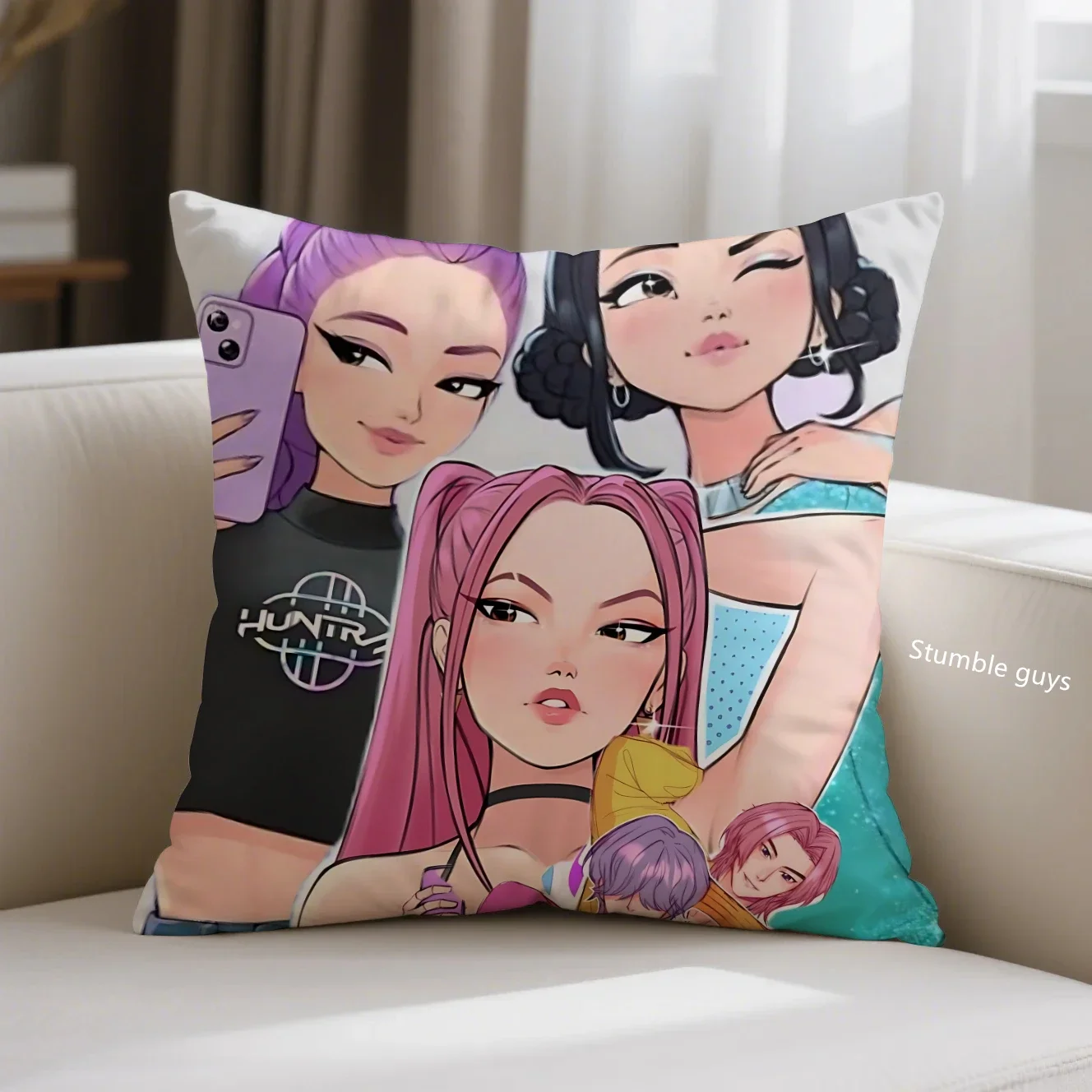 Kpop أريكة المخدة شيطان الصيادين أنيمي غطاء الوسادة الزخرفية