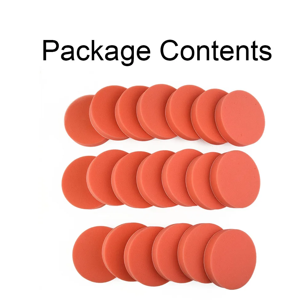 20pcs 125mm 5 Inch Orange Flat Sponge Polishing Buffing Pads For Car Waxing Cleaning Auto Polisher Buffer Accessories Tool