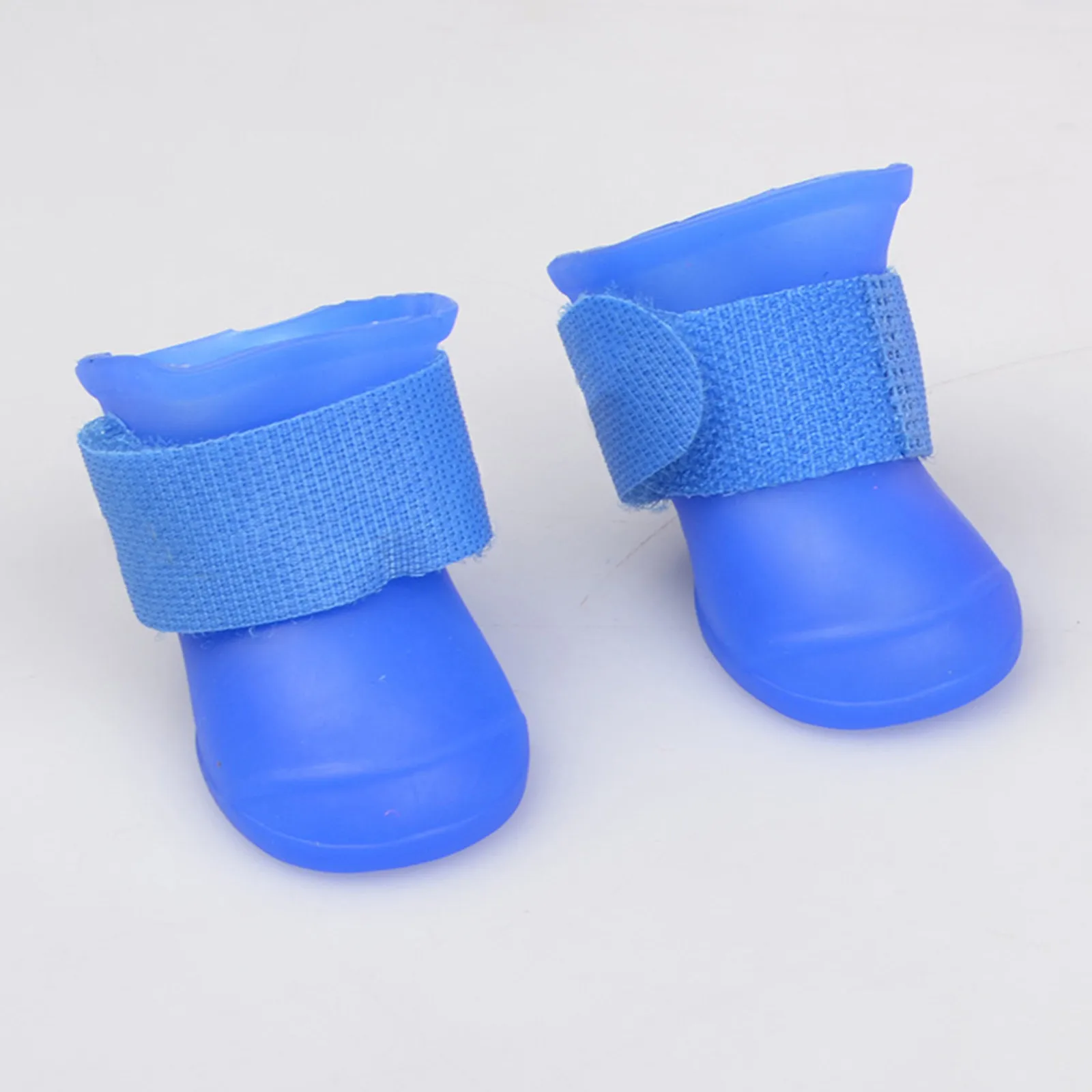 Pair Pet Shoes Candy Color PVC Waterproof Rain Boots Dog Puppy Anti Slip Easy to Put on Size S Blue Pet Rain Boot
