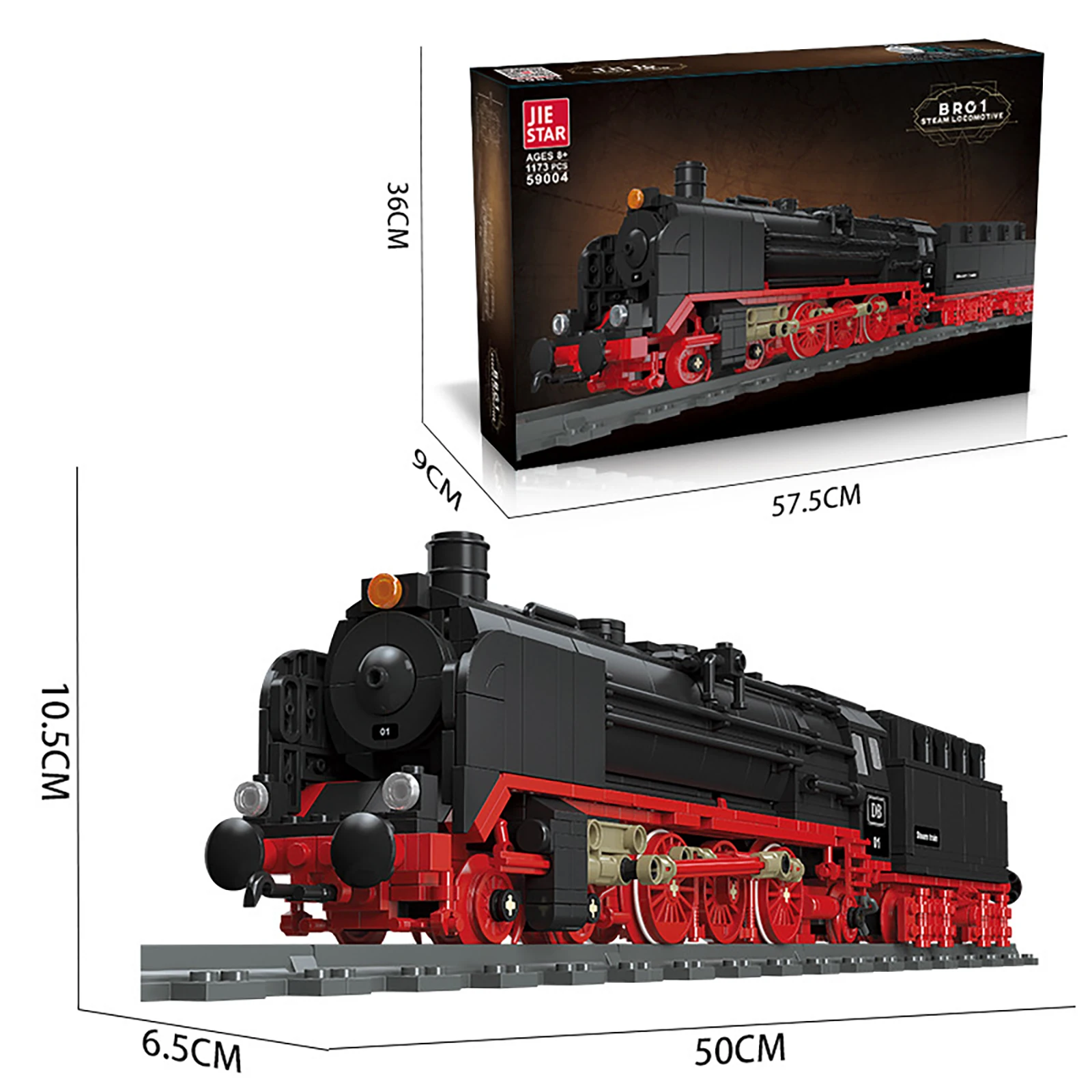 1173PCS Retro Steam Train Building Blocks Set DIY City Railway Track Model Creative Desktop Decor Educational Kids Gift