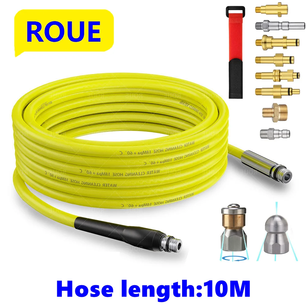 ROUE Sewer Cleaning Hose High Pressure Water Jet Drain Pipe Sewer Cleaning Nozzle Rotary Sewer Nozzle Washer for Parkside