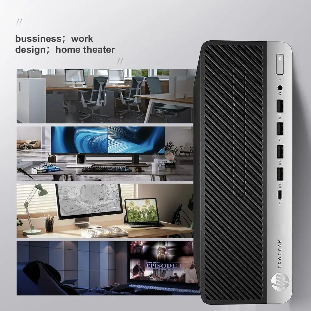 PC de Mesa com Monitor de 21.5 Polegadas, Intel i5-6500, 16GB de RAM, 256GB SSD, DisplayPort, Teclado, Mouse, WiFi, Bluetooth, Windows 11 Pro