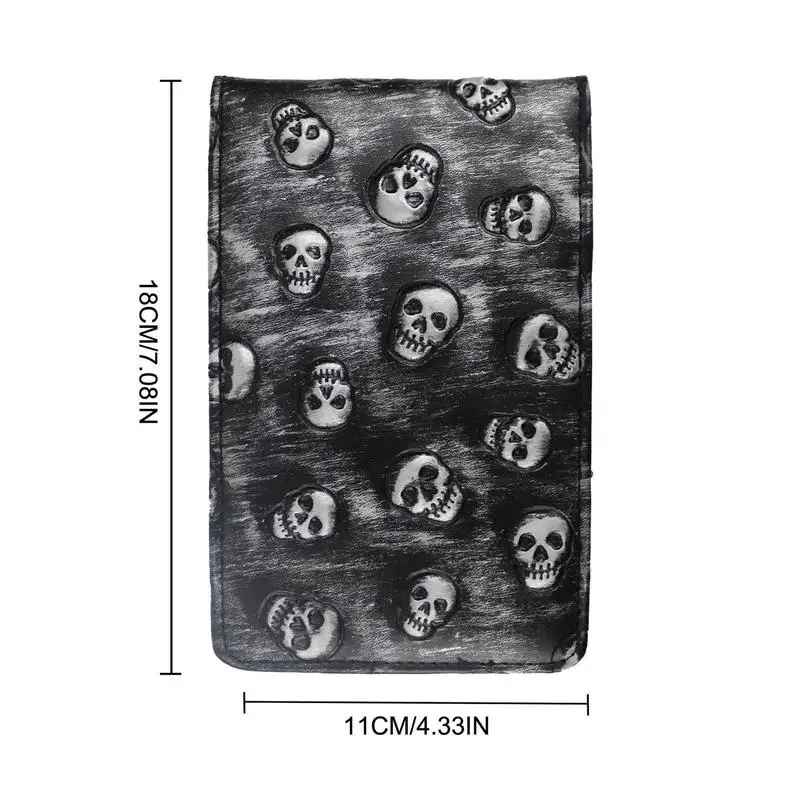 Golf Scorecard Waterproof Golf Yardage Book Portable Scorecard Holder Notebook With Skull Pattern For Friends Family Colleagues