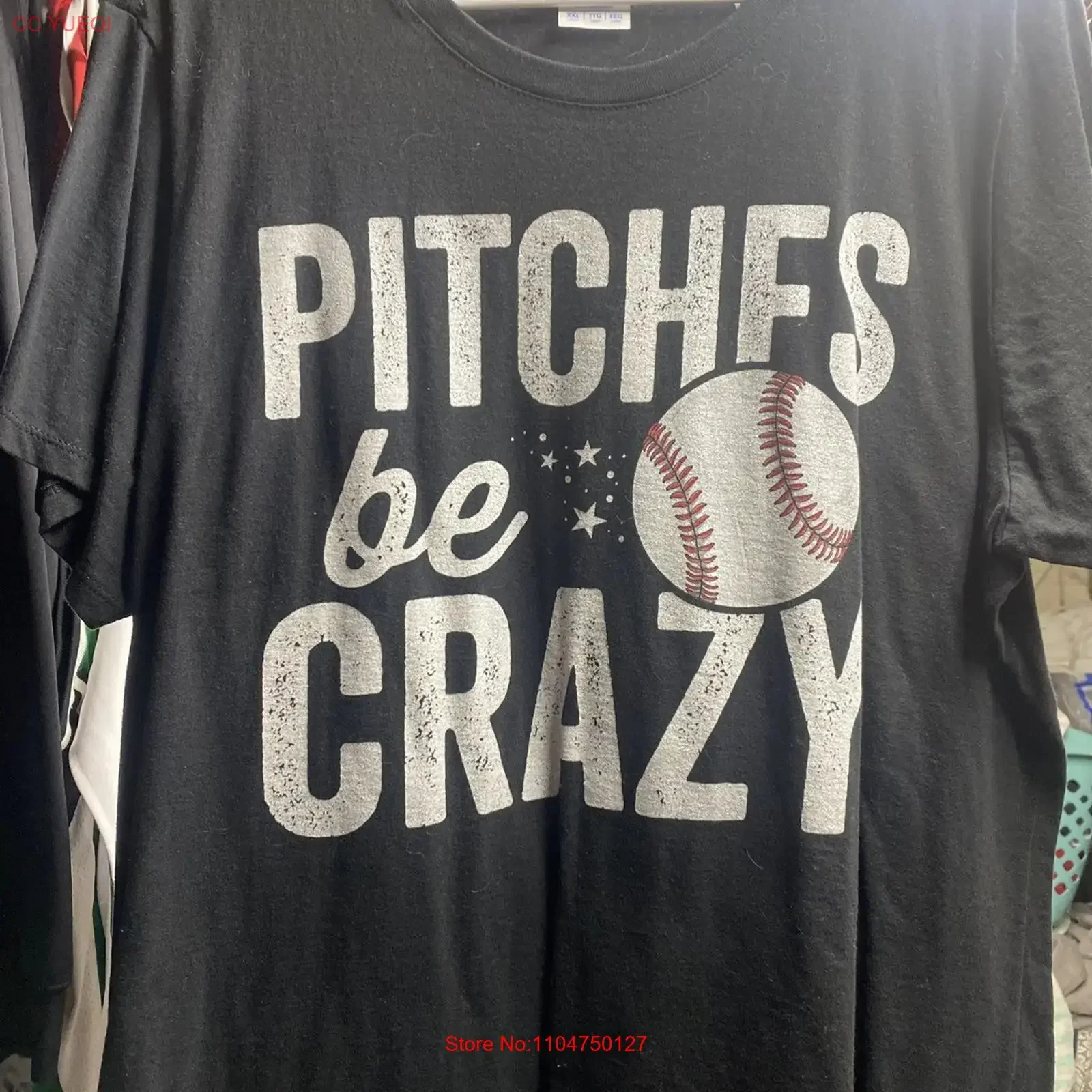 Mens Pitches Be Crazy T Shirt Funny Saying Baseball Novelty For Guys vintage Washed Stylish Casual Stretched Soft Breathable