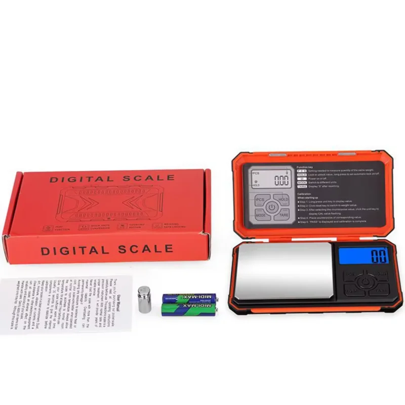 Gram100g / 0.01g مقياس الجيب الرقمي 100 جرام معايرة الوزن مقياس صغير متعدد الوظائف مع الفارغة وشاشة LCD