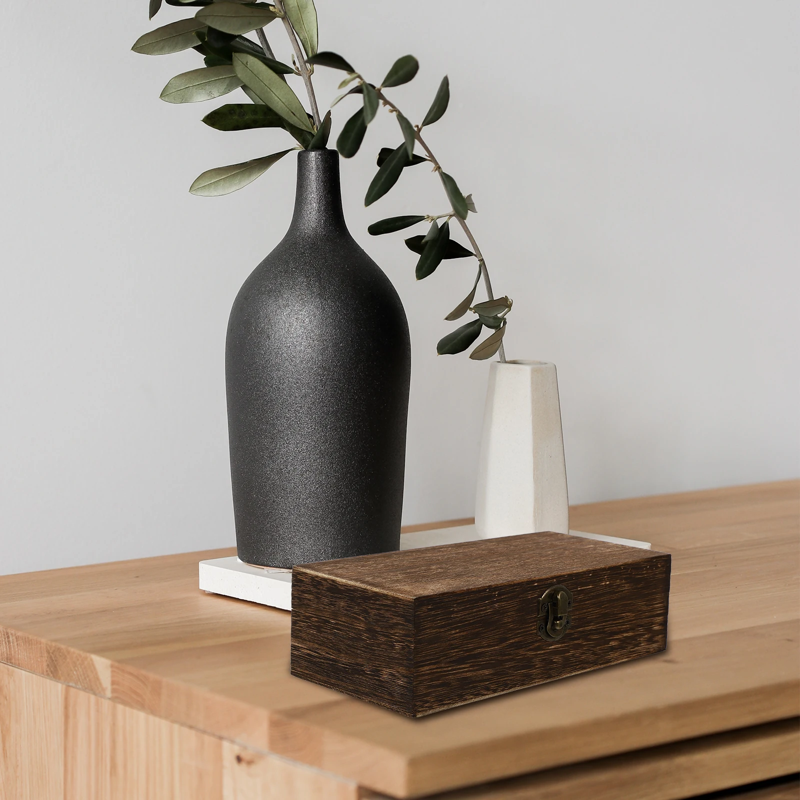 

Essential Oil Box Storage Case Bottle Holder Brown Coffee Container ganizer Wooden Aromatic Display Makeup Brush Storage