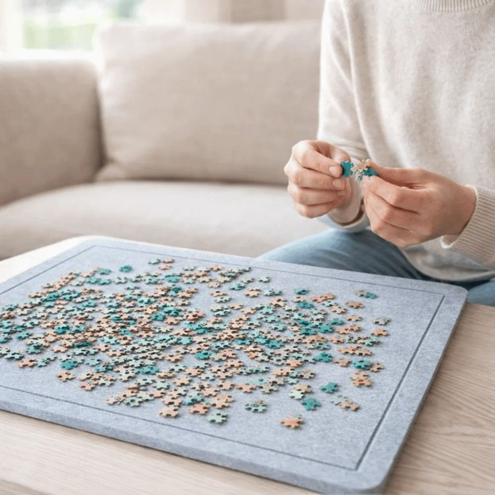 2000 Pieces Felt Puzzle Board Large Thickened Inclined Puzzle Board Moisture-proof Folding Puzzle Storage Board Children Puzzle