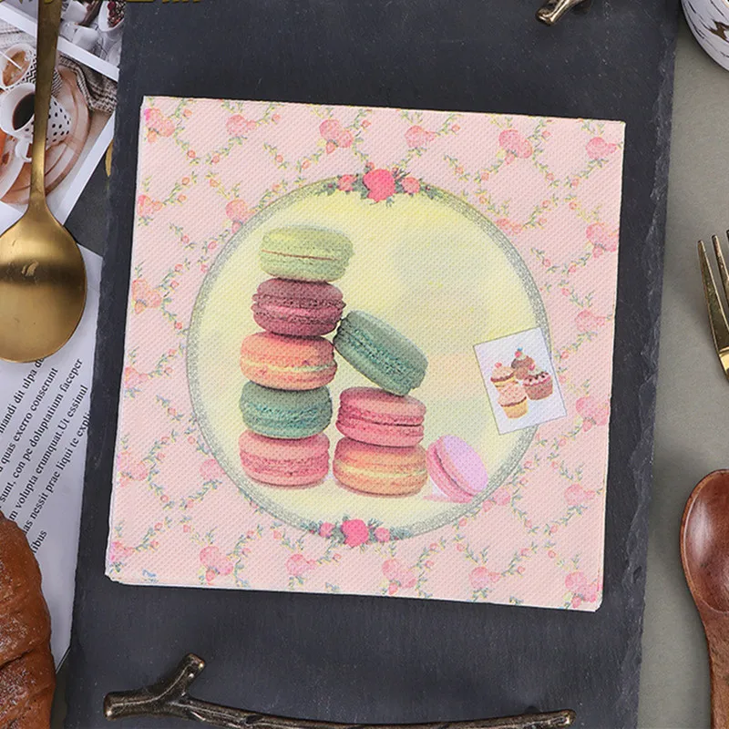 20Pcs/Pack 33x33cm Macaron Printed Napkins Home Restaurant Table Square Tissue Paper Wedding Party Decor