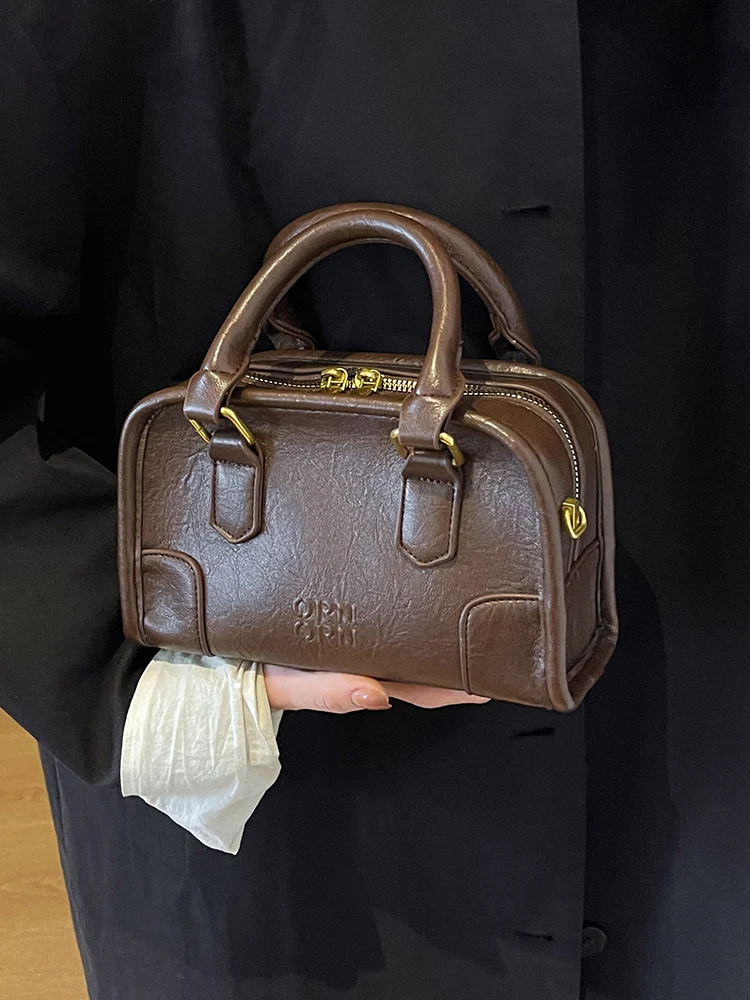 Retro Fashion Handheld Small Bag For Women New Minimalism Commuter Versatile Crossbody Bags Ladies Pu Leather Handbags For Work