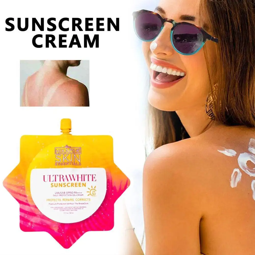 Whitening Sunscreen 50ML SPF50+ - All Skin Types Suitable Easy To Apply Brightening Oil-Free Lightweight Daily Sun Protection